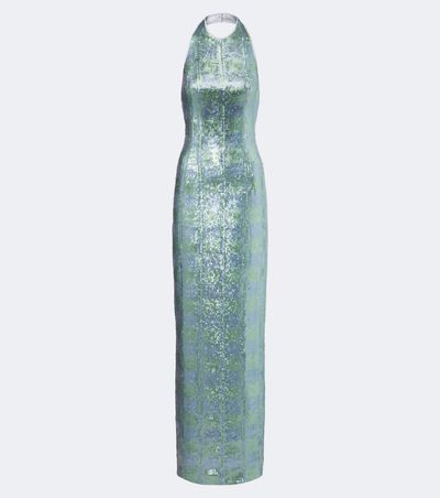Markarian Markarian Nerine gingham sequined gown