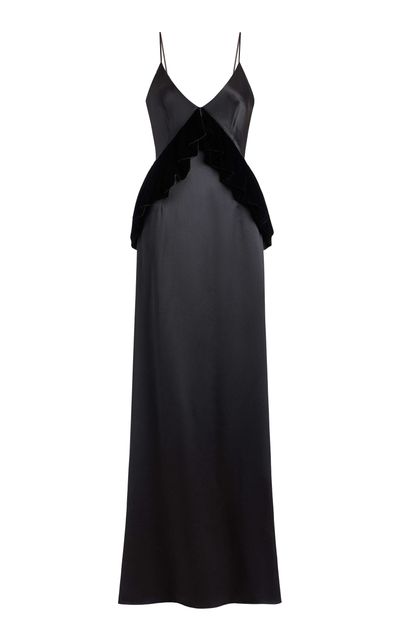 Markarian Markarian Neroli Satin and Velvet Gown