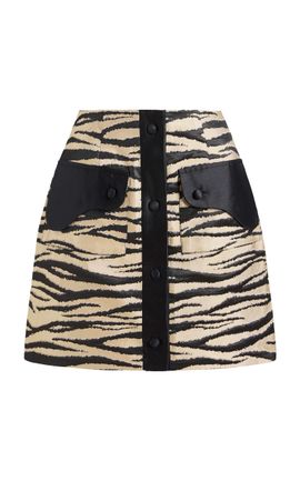 Markarian Markarian Noor ZebraStriped Twill Mini Skirt