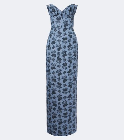 Markarian Markarian Rita floral cotton-blend bustier gown