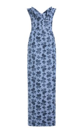 Markarian Markarian Rita Pleated Ruffle Column Gown