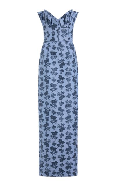 Markarian Markarian Rita Pleated Ruffle Column Gown