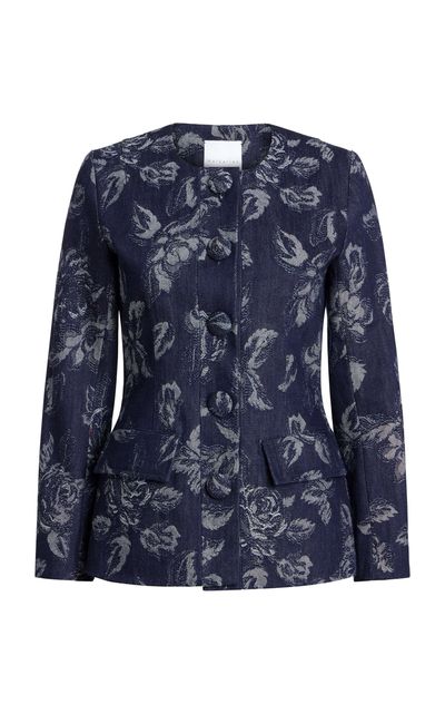 Markarian Markarian Savane Floral Denim Jacket Top