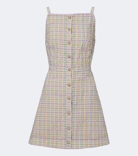 Markarian Markarian Skye plaid seersucker minidress