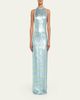 Markarian Nerine Gingham Sequined Halter Column Gown - 2