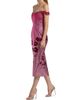 Markarian Women's Amina Floral Metallic Ombre Off-The-Shoulder Midi-Dress - 2