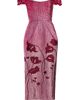 Markarian Women's Amina Floral Metallic Ombre Off-The-Shoulder Midi-Dress - 8
