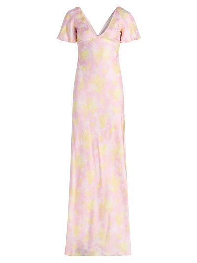 Markarian Women's Lilou Flora Silk Satin Column Gown