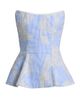 Markarian Women's Lola Floral-Embroidered Pinstripe Peplum Top - 1
