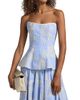 Markarian Women's Lola Floral-Embroidered Pinstripe Peplum Top - 3