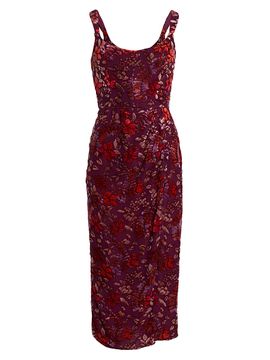 Markarian Women's Marla Velvet Burnout Midi-Dress