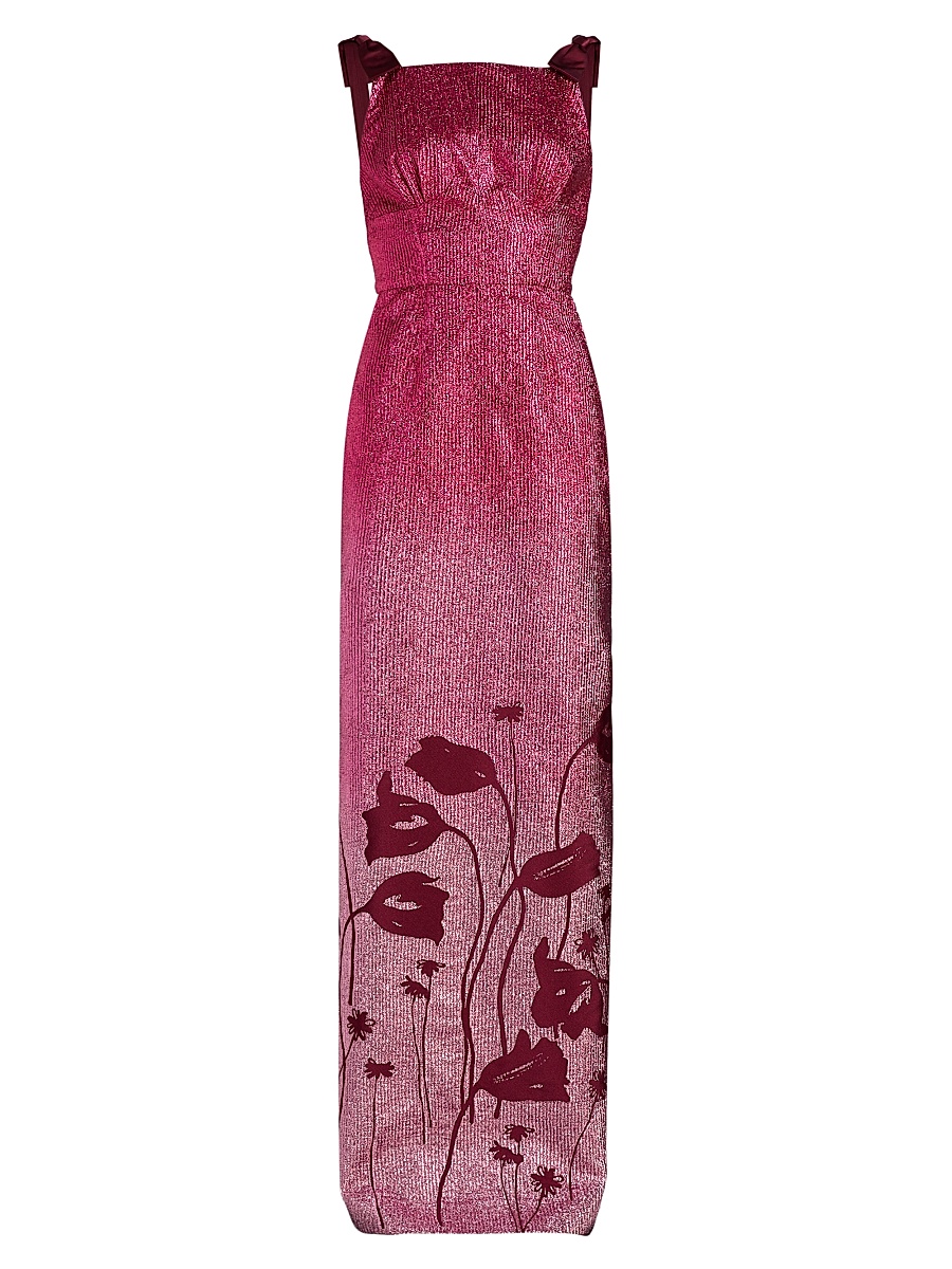 Markarian - Women's Solange Floral Metallic Ombre Column Gown