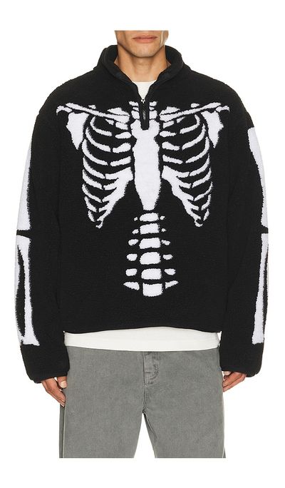 Market Market Skeletal Quarter Zip Sherpa Pullover