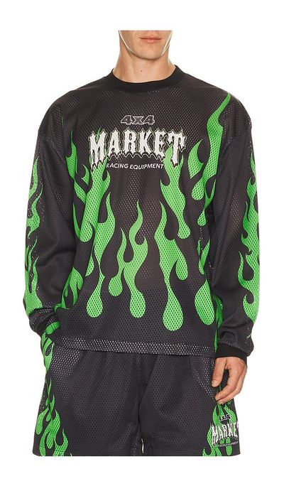 Market Market Toxic Flames Long Sleeve Mesh Jersey