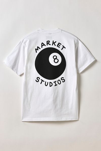 Market Studios Market Studios 8-Ball Graphic Tee in White, Men's at Urban Outfitters