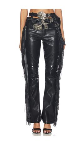 Markgong Markgong Faux Leather Fringe Pant