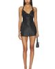 Markgong Markgong Metal Buckle Halter Cowl Neck Mini Dress - 1