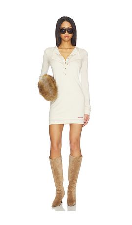 Markgong Markgong Sheath Henley Neckline Dress