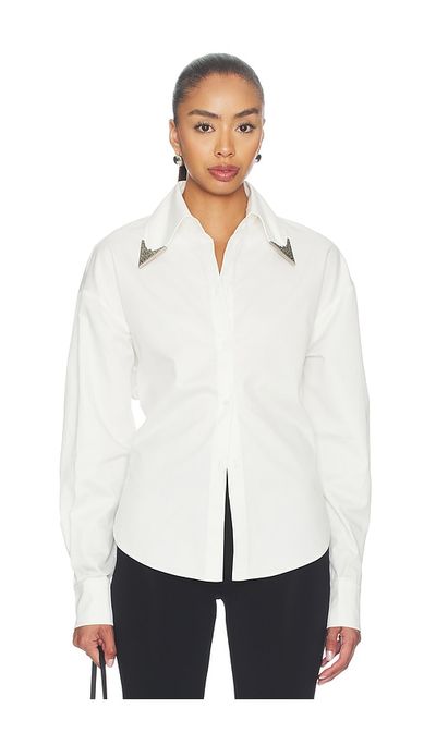 Markgong Markgong Tie-back Shirt With Metallic Pointed Collar