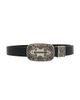 Markgong Markgong Vintage Carved Plate Buckle Belt - 1