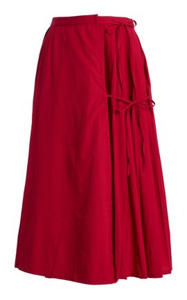 Marlies Grace Marlies Grace Exclusive Lou Lou Pleated Cotton Midi Skirt