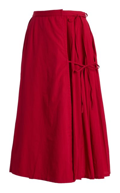 Marlies Grace Marlies Grace Exclusive Lou Lou Pleated Cotton Midi Skirt