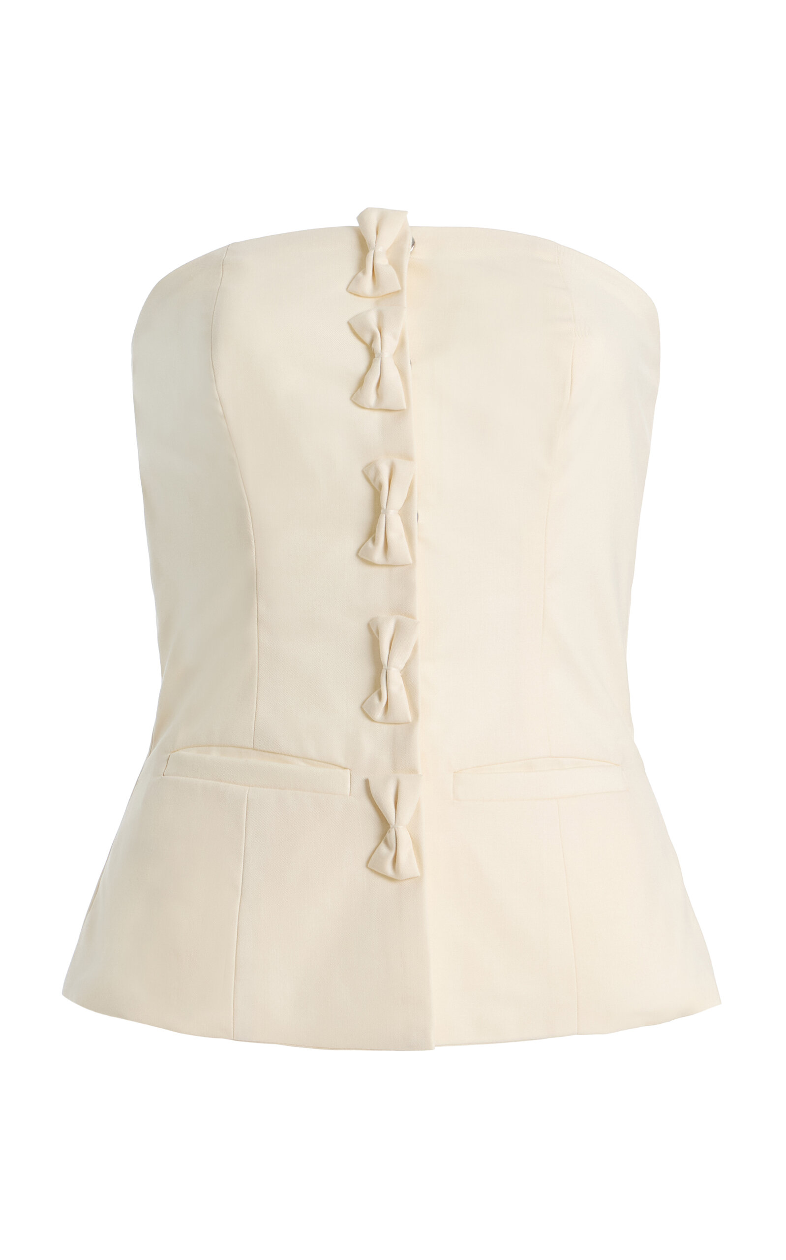 Marlies Grace Marlies Grace Olivia BowDetailed WoolBlend Strapless Top Ivory L