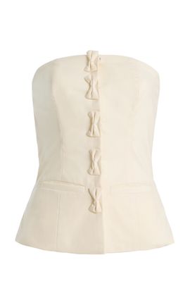 Marlies Grace Marlies Grace Olivia BowDetailed WoolBlend Strapless Top Ivory L