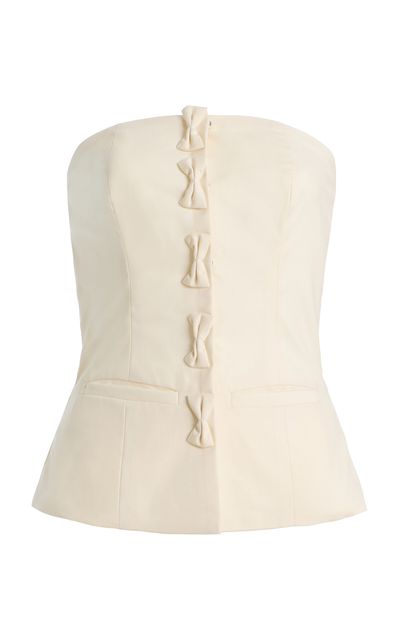 Marlies Grace Marlies Grace Olivia BowDetailed WoolBlend Strapless Top Ivory L