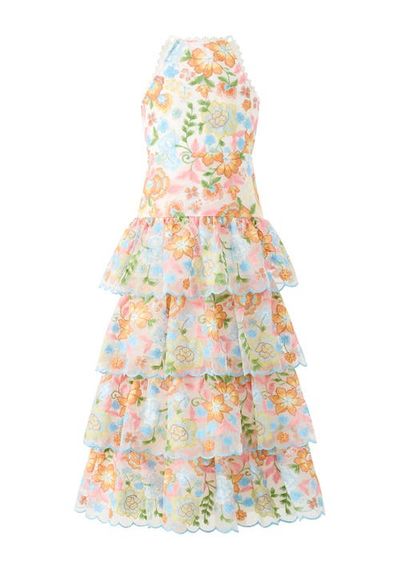 Marlo Kids Marlo Kids Bianca Embroidered Frill Maxi Dress (Toddler, Little Kid & Big Kid)