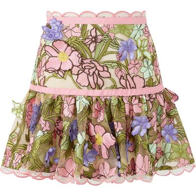Marlo Kids Marlo Kids Bonnie Embroidered Mini Skirt
