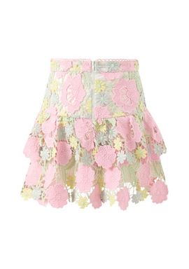 Marlo Kids Marlo Kids Estella Frill Embroidered Mini Skirt