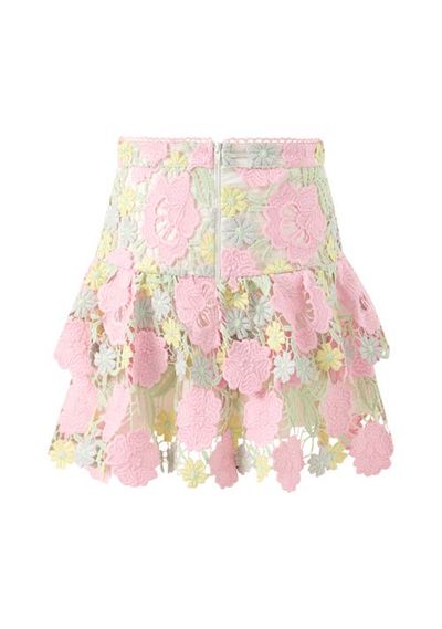 Marlo Kids Marlo Kids Estella Frill Embroidered Mini Skirt