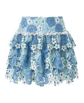 Marlo Kids Marlo Kids Girls' Jade Frill Embroidered Mini Skirt