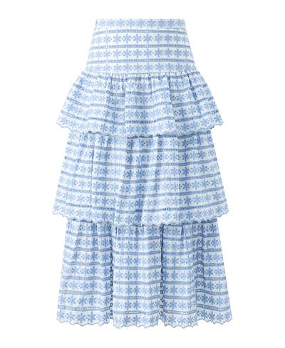 Marlo Kids Marlo Kids Girls' Odessa Frill Embroidered Maxi Skirt