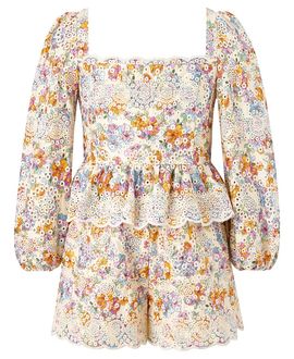 Marlo Kids Marlo Kids Girls' Posie Cotton Embroidered Romper