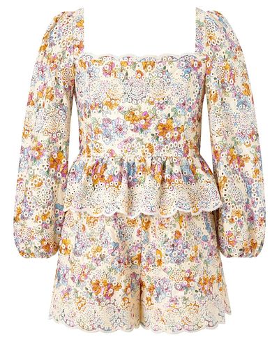 Marlo Kids Marlo Kids Girls' Posie Cotton Embroidered Romper