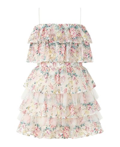 Marlo Kids Marlo Kids Girls' Reign Frill Embroidered Mini Dress