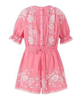 Marlo Kids Marlo Kids Girls' Selena Cotton Embroidered Romper