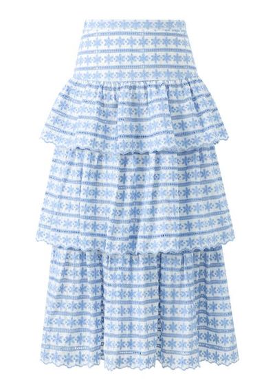Marlo Kids Marlo Kids Odessa Frill Embroidered Maxi Skirt
