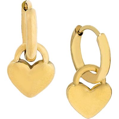 MARLYN SCHIFF MARLYN SCHIFF Hara Heart Charm Huggie Earrings