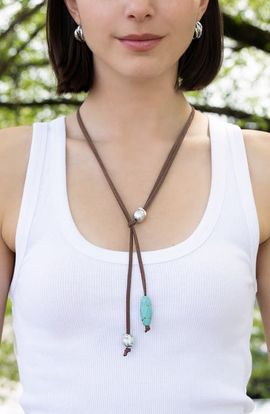 MARLYN SCHIFF MARLYN SCHIFF Hayes Suede Lariat Necklace