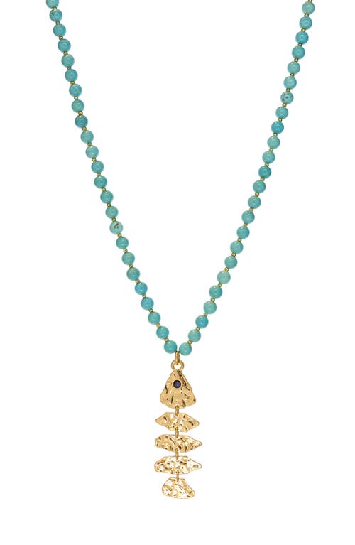MARLYN SCHIFF MARLYN SCHIFF Liv Turquoise Bead Fish Pendant Necklace