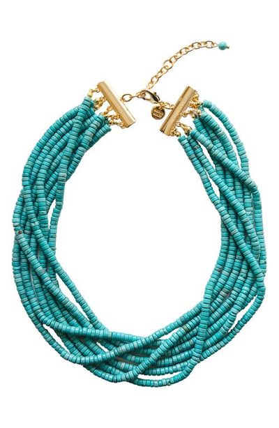 MARLYN SCHIFF MARLYN SCHIFF Turquoise Bead Multistrand Necklace
