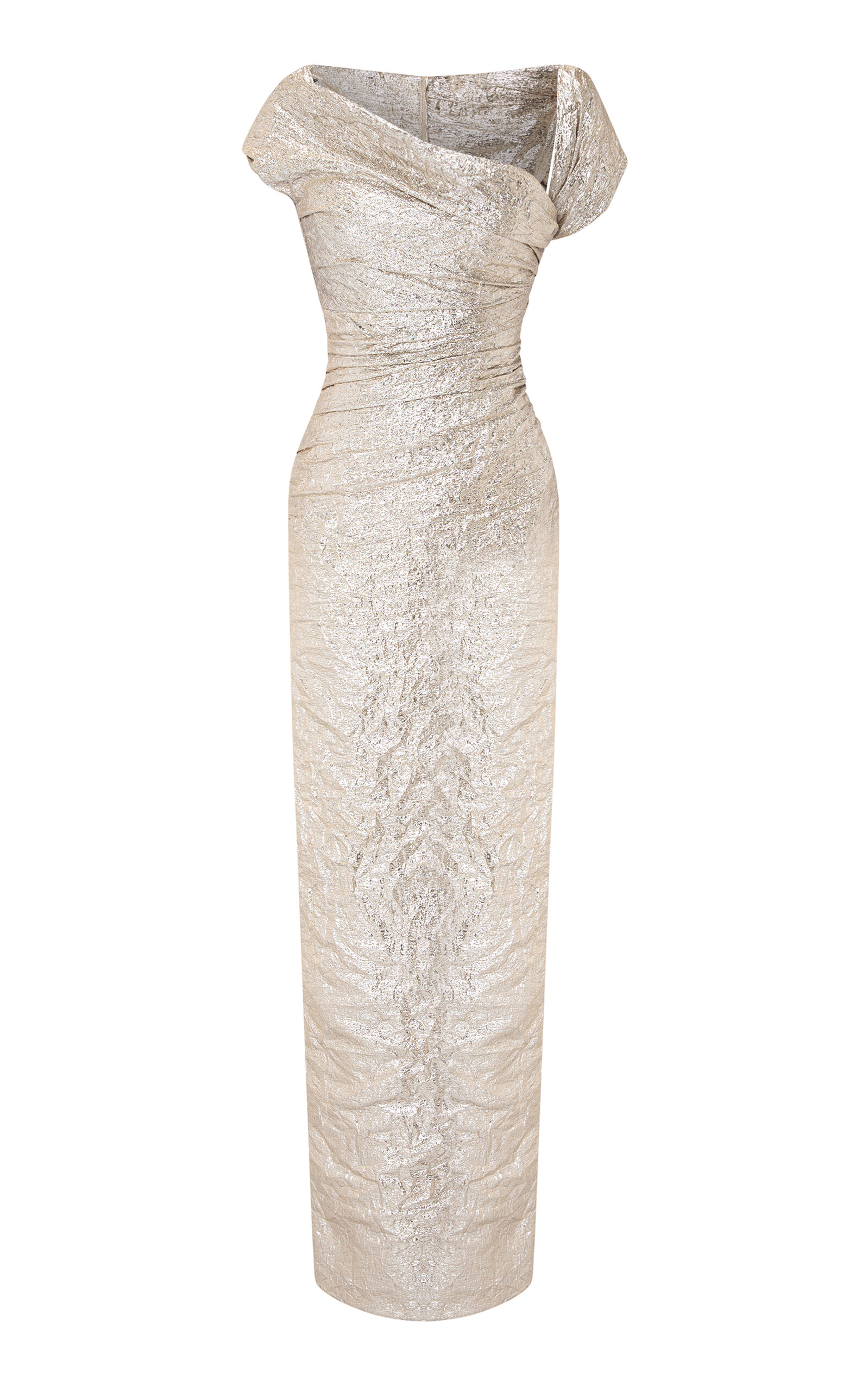 Marmar Halim Marmar Halim Asymmetric Metallic Maxi Dress