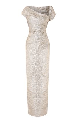 Marmar Halim Marmar Halim Asymmetric Metallic Maxi Dress