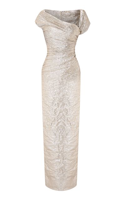 Marmar Halim Marmar Halim Asymmetric Metallic Maxi Dress