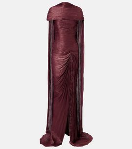 Marmar Halim Marmar Halim Draped pleated scarf-detail gown