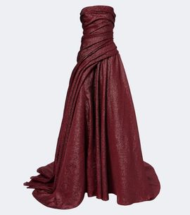 Marmar Halim Marmar Halim Draped strapless bustier gown
