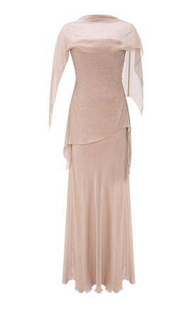 Marmar Halim Marmar Halim Embroidered Silk Chiffon OffTheShoulder Maxi Dress